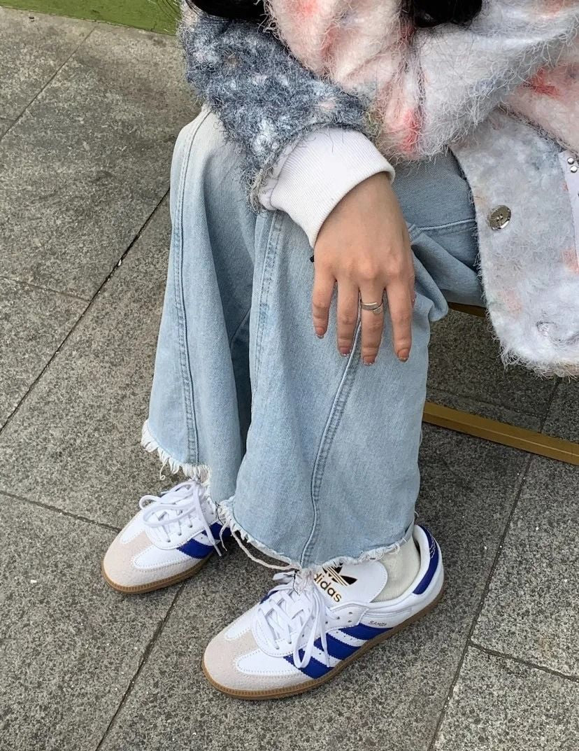 Samba OG Oversized Logo White Semi Lucid Blue