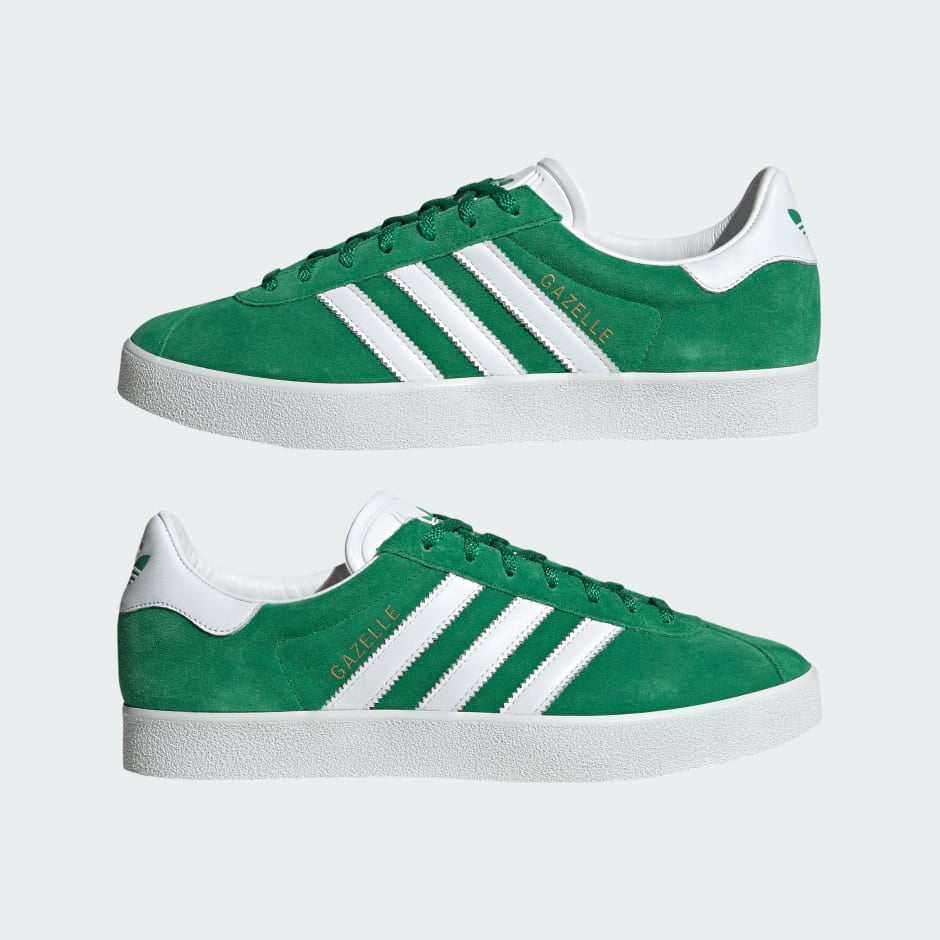 GAZELLE 85 SHOES Green / Cloud White / Gold Metallic