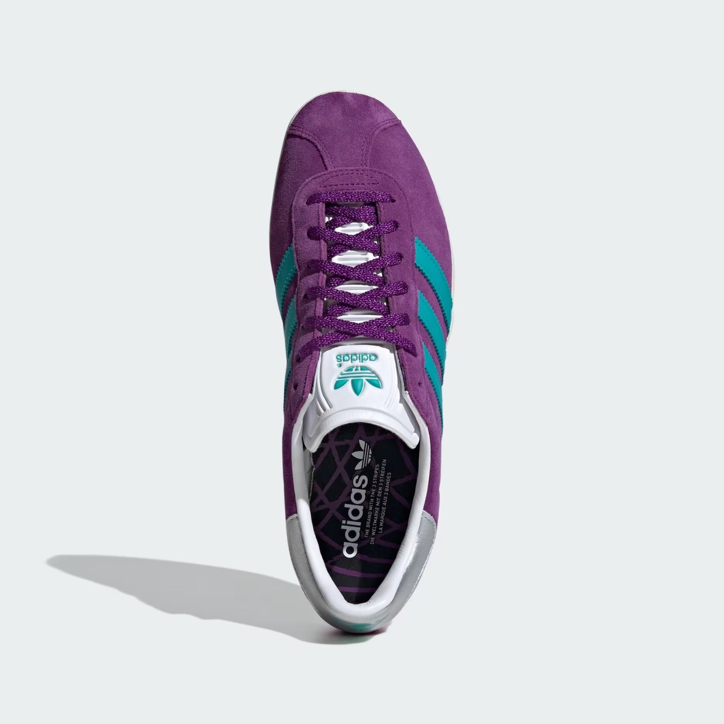 Adidas Gazelle 85 Low Purple/Green Glow/Silver Metallic.